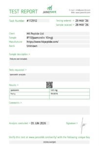 Janoshik test report #172912 – Ipamorelin 10mg