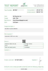 Janoshik test report #81967 – HGH 15iu